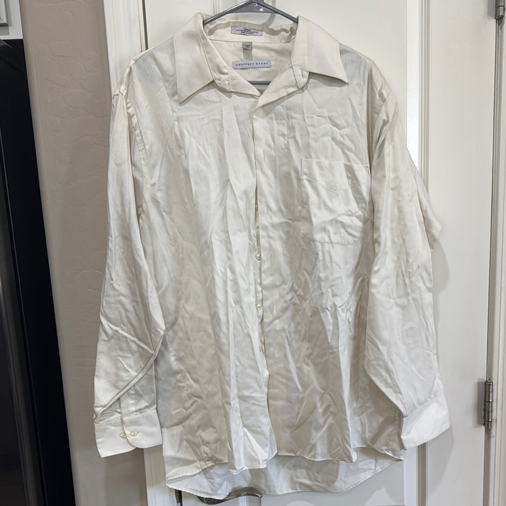 Geoffrey Beene White Dress Shirt Timeless Elegance / D31 - Picture 1 of 3